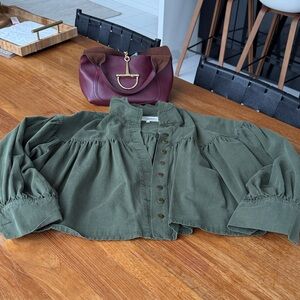 THE GREAT. Army Green Women's Blouse